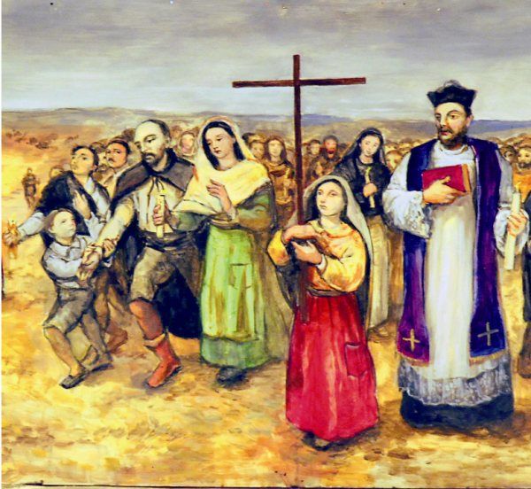 procesión de ines con la cruz